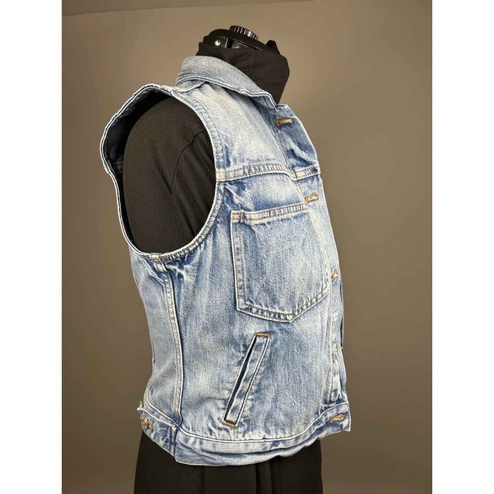 Madewell Denim Vest Small Light Wash Jean Jacket Sleeveless Casual Y2K Core - Picture 10 of 12